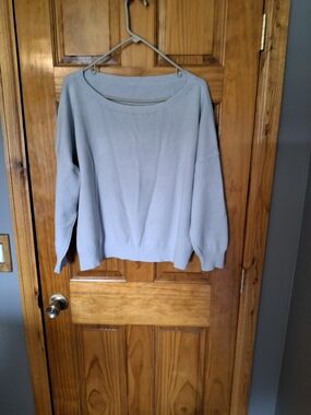 Women's Light Blue Crewneck Sweater - Classic Pullover